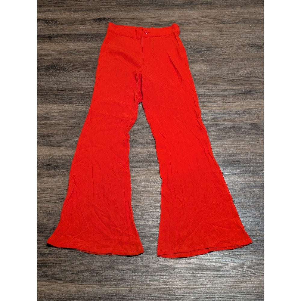 Flynn Skye Womens Red Flare Bell Bottom Pants High Rise Boho Festival Size XS